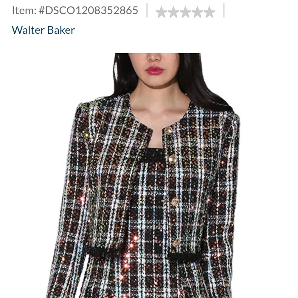 Walter Baker Women's Multicolor Tweed Jacket M NWT